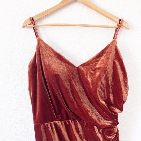 Revelry Sky Velvet Bridesmaid Maxi Dress in Terracotta - Picture 3 of 11